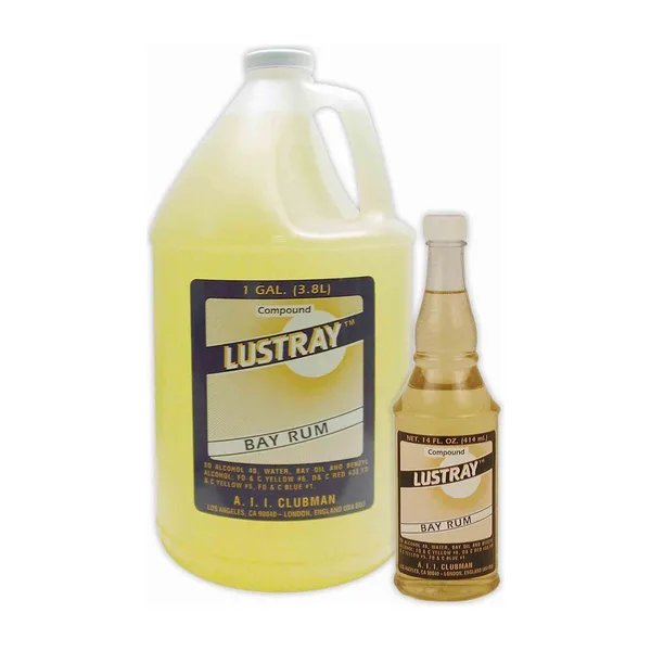 Bottles of Lustray Bay Rum aftershave