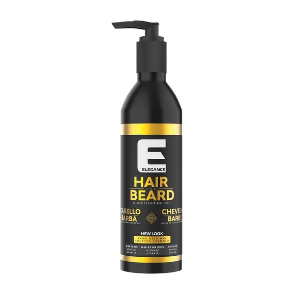 A bottle of Elegance hair and beard oil