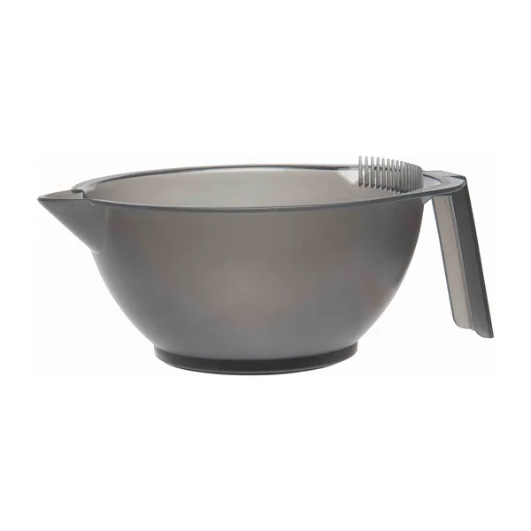 A grey tint bowl with a handle